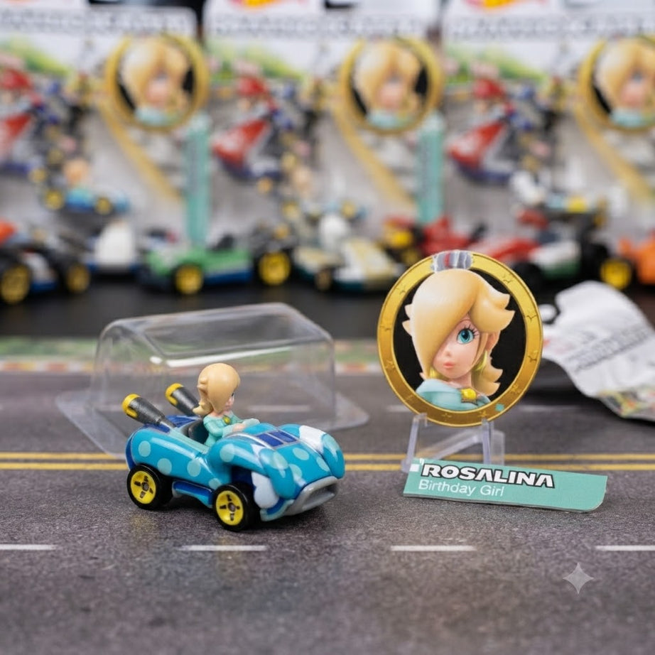 Hot Wheels Mario Kart Rosalina (Birthday Girl) Die-Cast Vehicle & Collectible Set