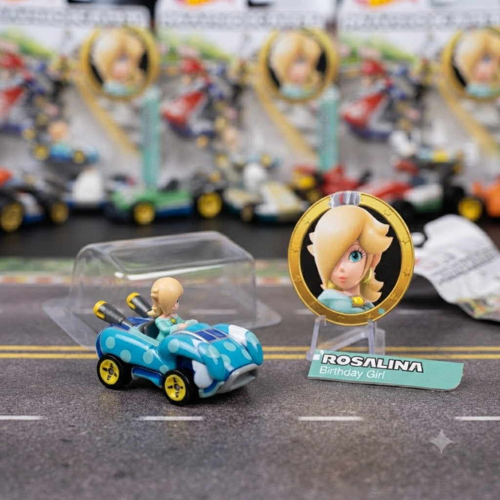 Hot Wheels Mario Kart Rosalina (Birthday Girl) Die-Cast Vehicle & Collectible Set