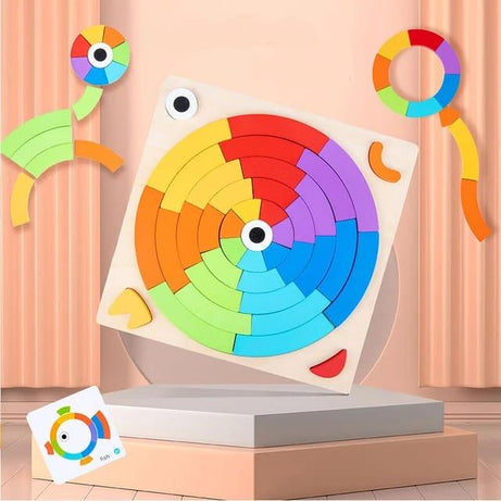 Round Rainbow Puzzle Board X BL-Multicolour for kids Age 3+ - Kids Bestie