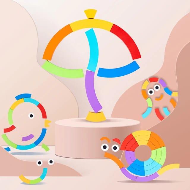 Round Rainbow Puzzle Board X BL-Multicolour for kids Age 3+ - Kids Bestie