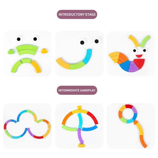 Round Rainbow Puzzle Board X BL-Multicolour for kids Age 3+ - Kids Bestie