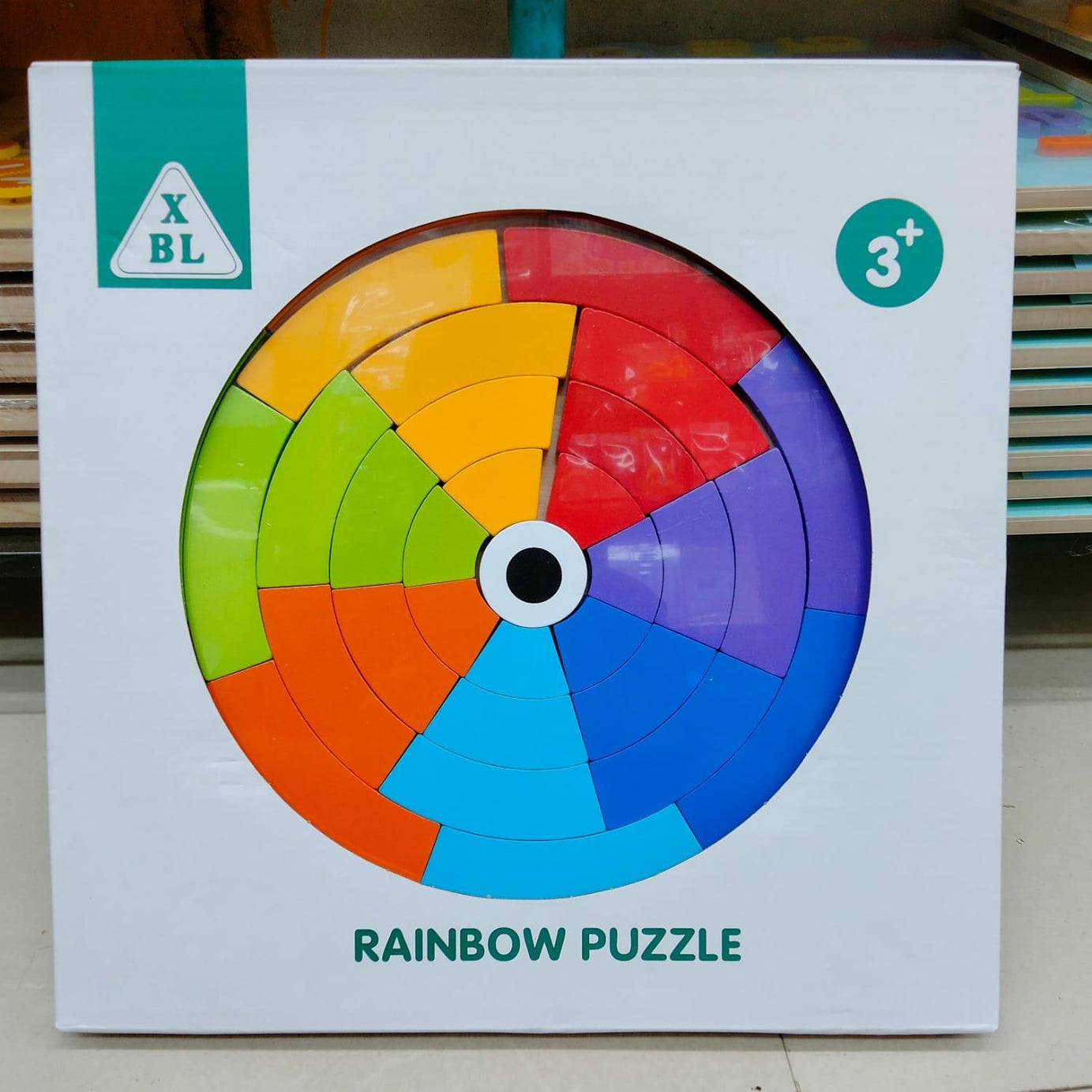 Round Rainbow Puzzle Board X BL-Multicolour for kids Age 3+ - Kids Bestie