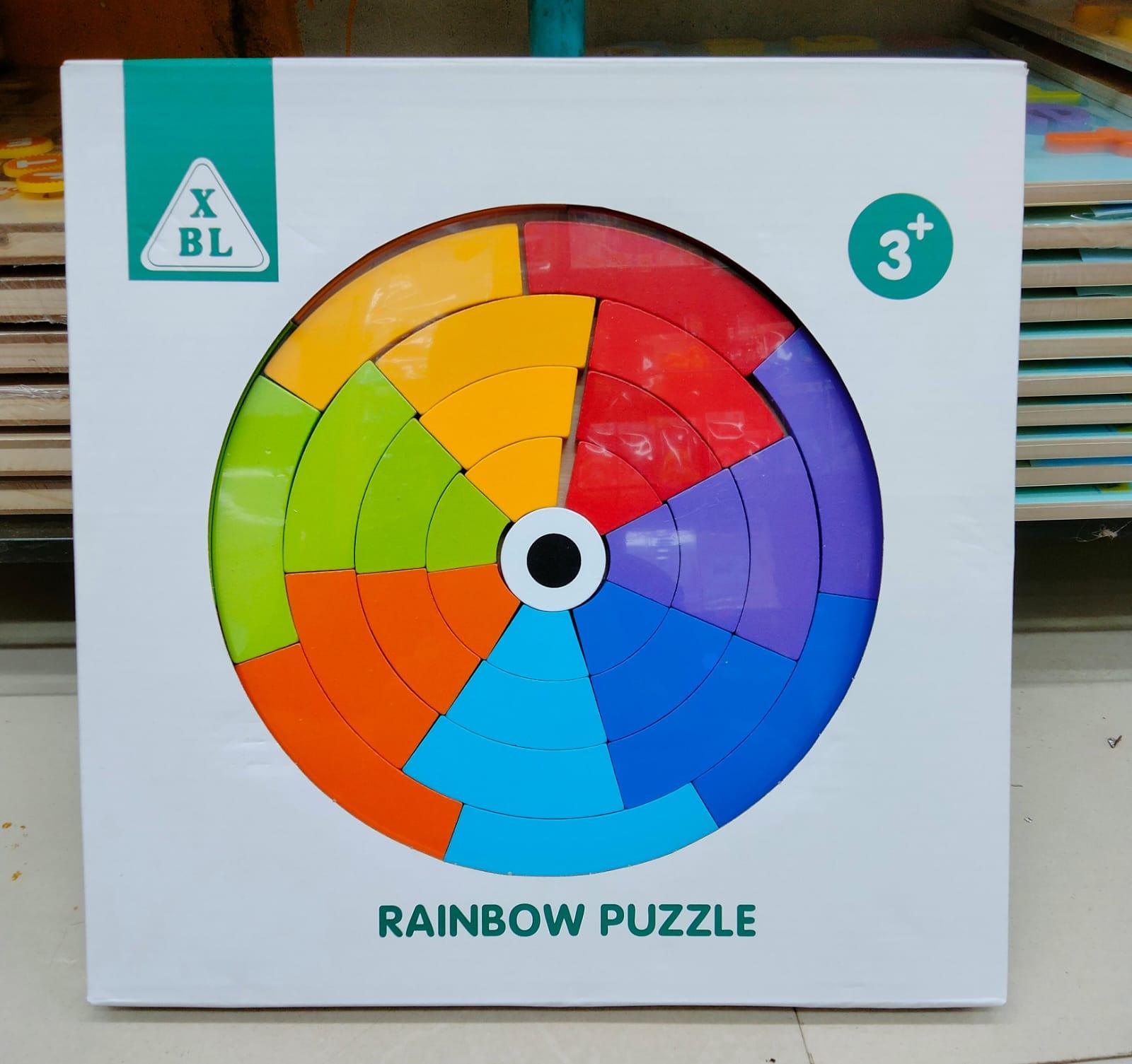 Round Rainbow Puzzle Board X BL-Multicolour for kids Age 3+ - Kids Bestie