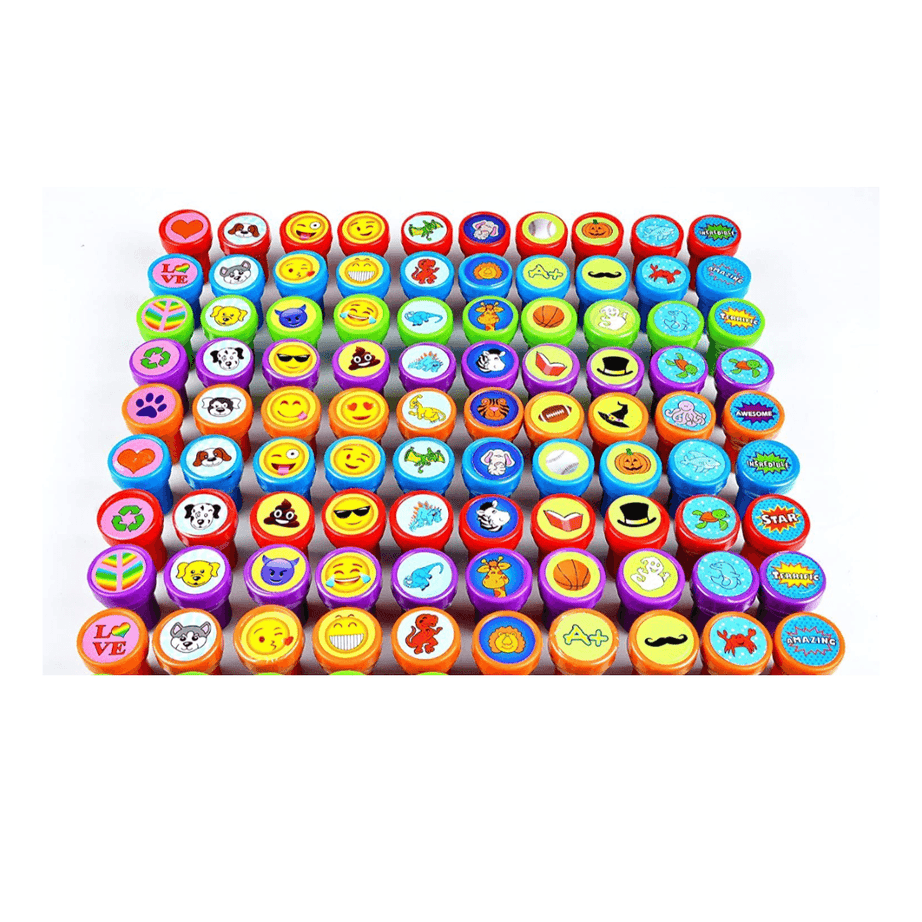 Rubber Seal Stamps for Kids Motivation and Reward-10 Pieces per pack(Random design will be send) - Kids Bestie