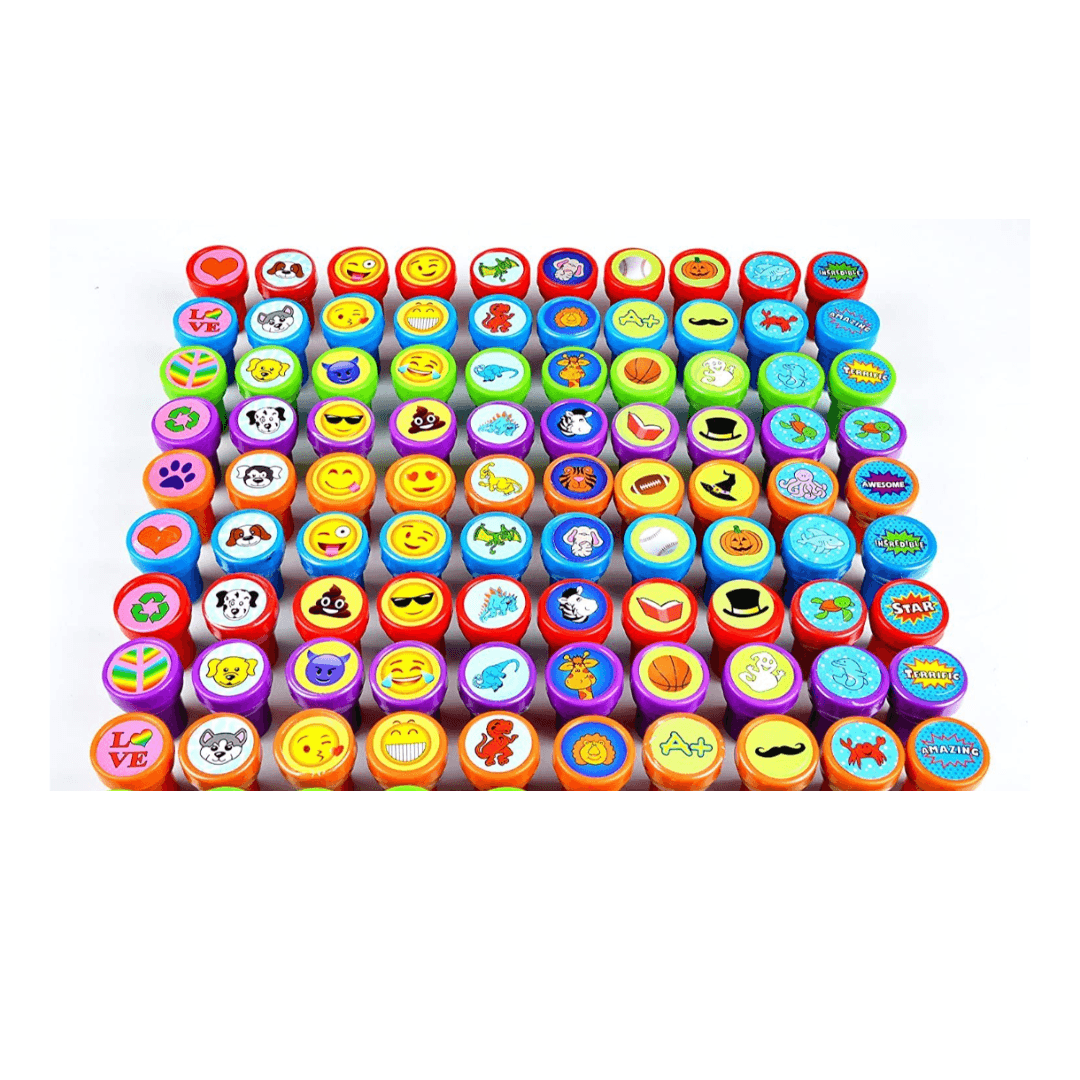 Rubber Seal Stamps for Kids Motivation and Reward-10 Pieces per pack(Random design will be send) - Kids Bestie