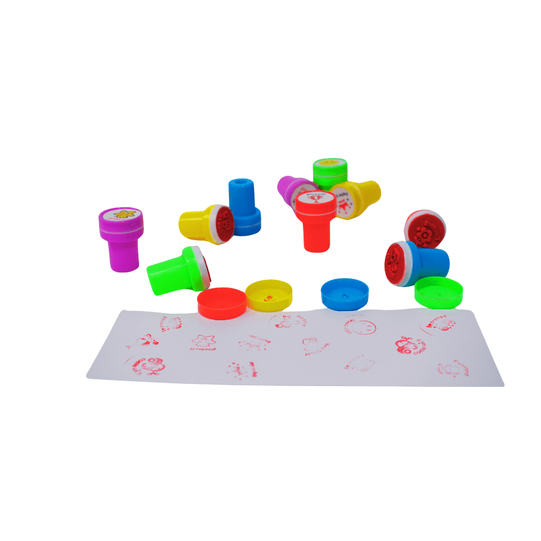 Rubber Seal Stamps for Kids Motivation and Reward-10 Pieces per pack(Random design will be send) - Kids Bestie