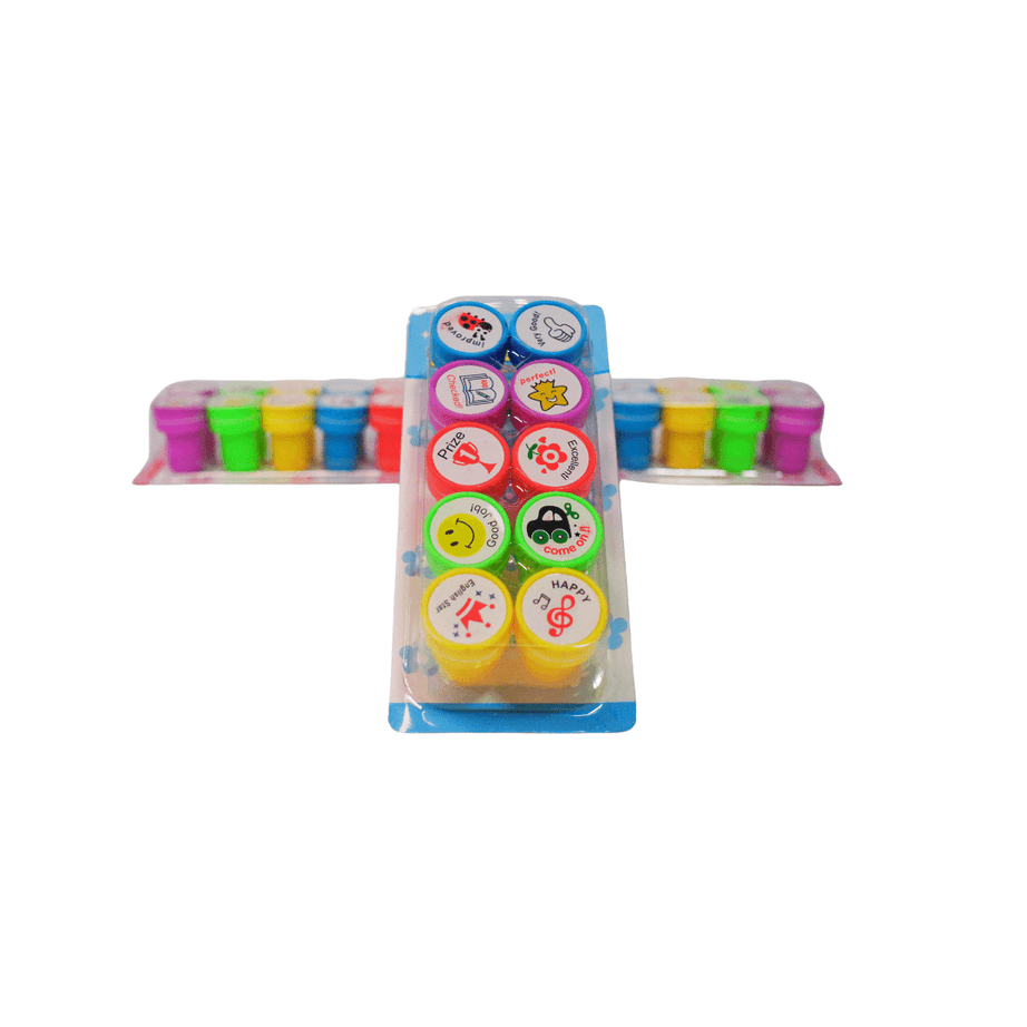 Rubber Seal Stamps for Kids Motivation and Reward-10 Pieces per pack(Random design will be send) - Kids Bestie