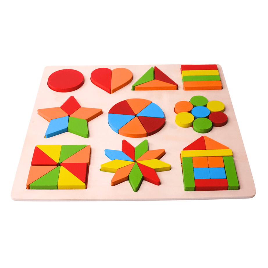Shapes Puzzle 10 in 1-Big | Geometric Shapes Learning Puzzle Toy for Kids - Kids Bestie