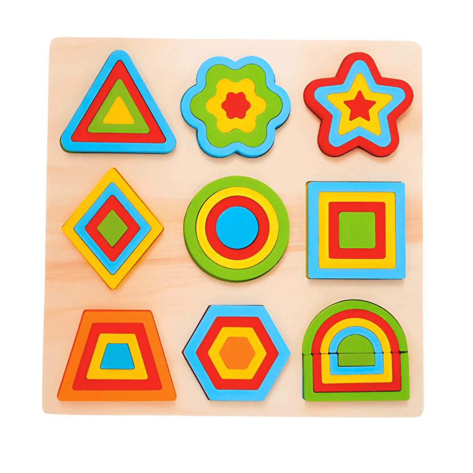 Shapes Puzzle 9 in 1-Big | Geometric Shapes Learning Puzzle Toy for Kids - Kids Bestie