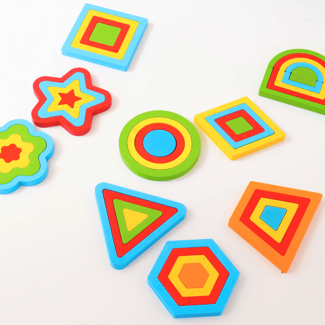 Shapes Puzzle 9 in 1-Big | Geometric Shapes Learning Puzzle Toy for Kids - Kids Bestie