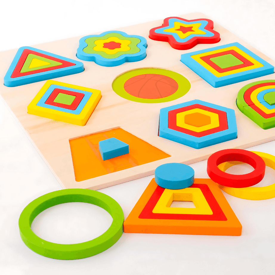 Shapes Puzzle 9 in 1-Big | Geometric Shapes Learning Puzzle Toy for Kids - Kids Bestie