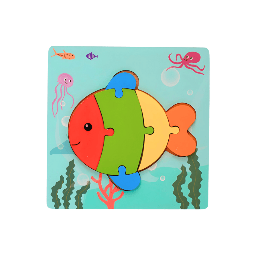 Small Puzzle in A Frame Board Educational & Learning Toy | Puzzle Board-Fish (S) - Kids Bestie