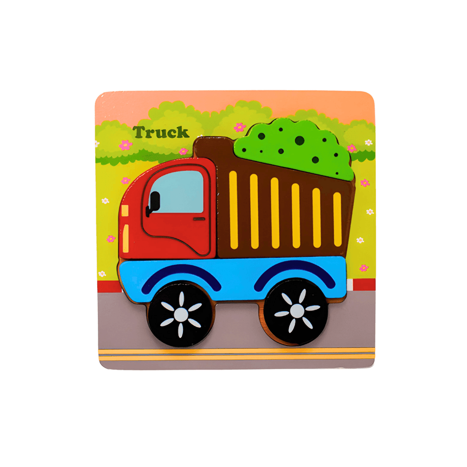 Small Puzzle in A Frame Board Educational & Learning Toy | Puzzle Board-Truck (S) - Kids Bestie