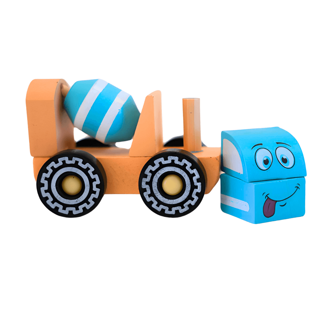 Small Wooden Play Kids Toys-Cement Truck - Kids Bestie