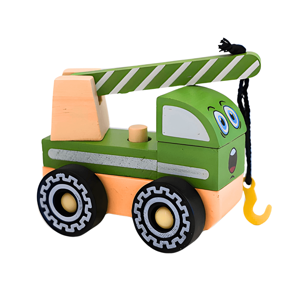 Small Wooden Play Kids Toys-Crane Truck - Kids Bestie