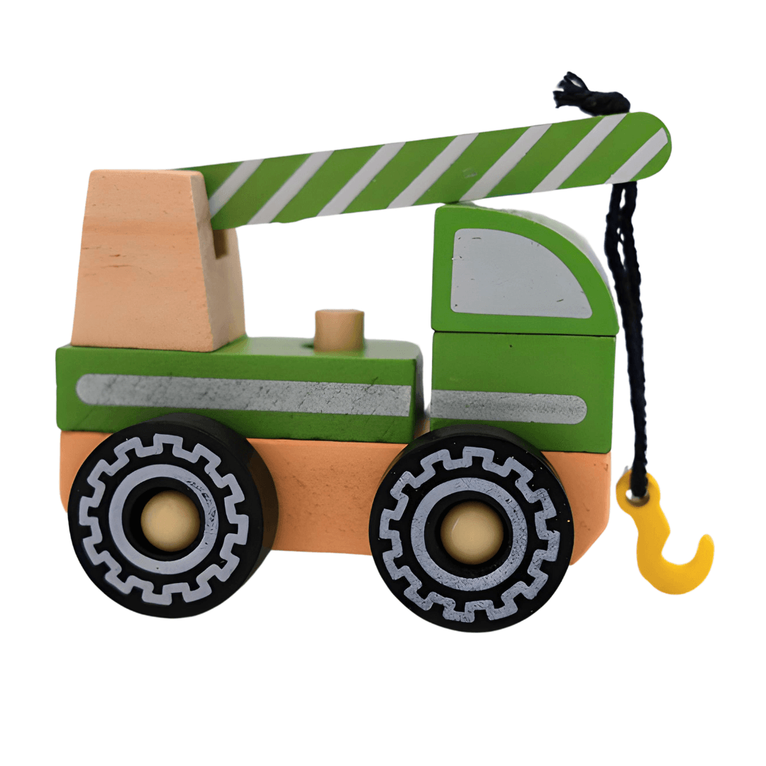 Small Wooden Play Kids Toys-Crane Truck - Kids Bestie