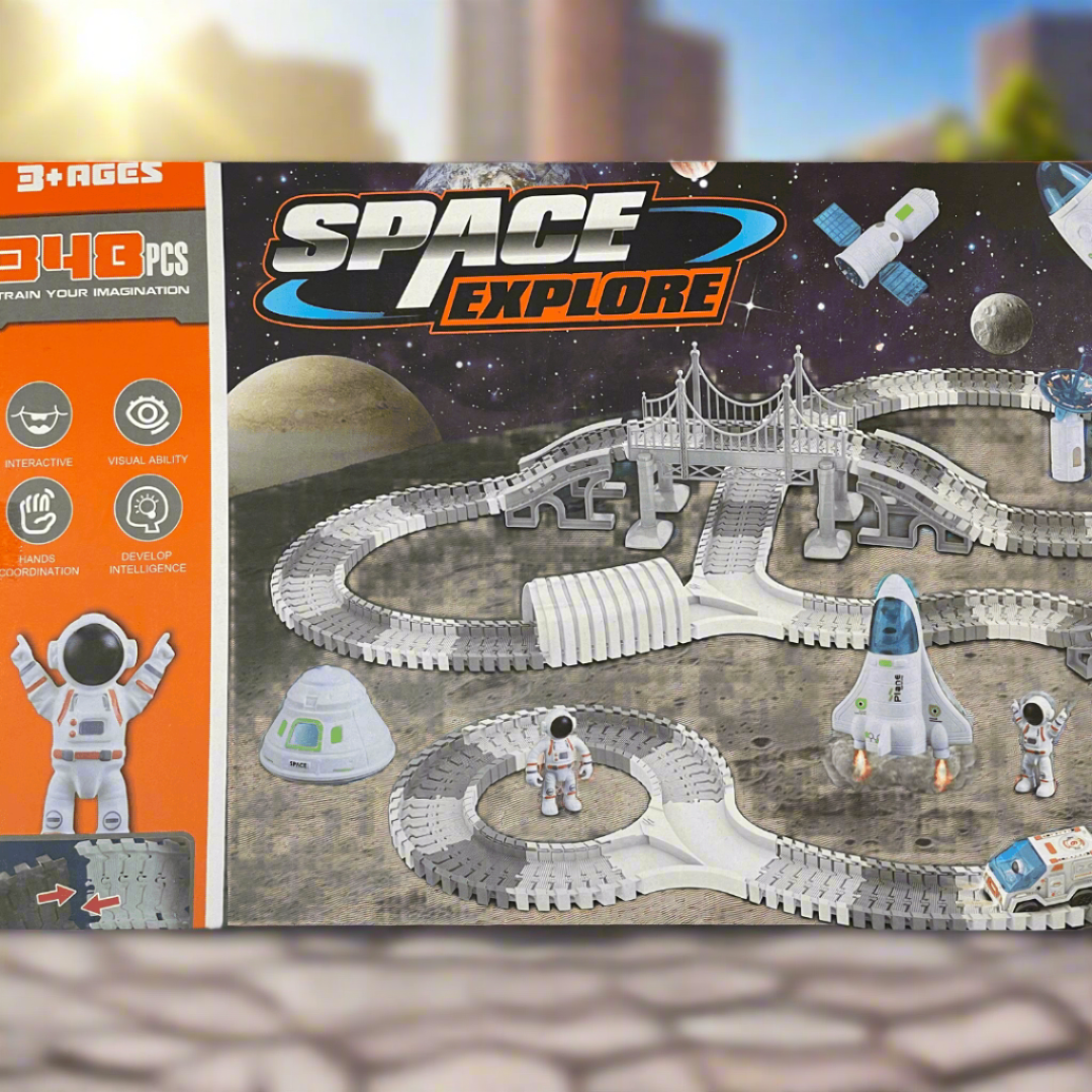 Space Track Toy Set - 348 pcs - Kids Bestie