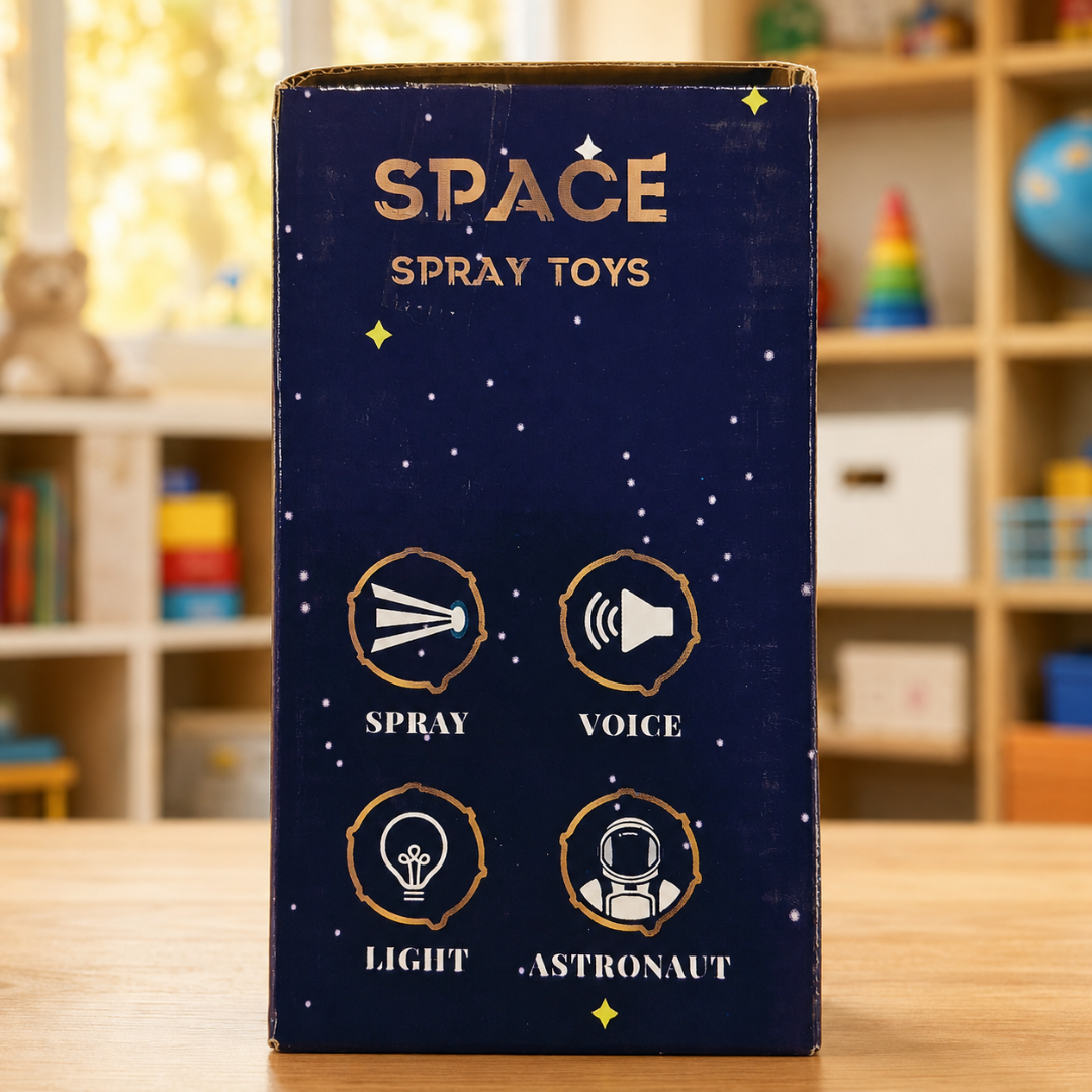 Steam effect from the toy to simulate rocket exhaust.play space sound effects