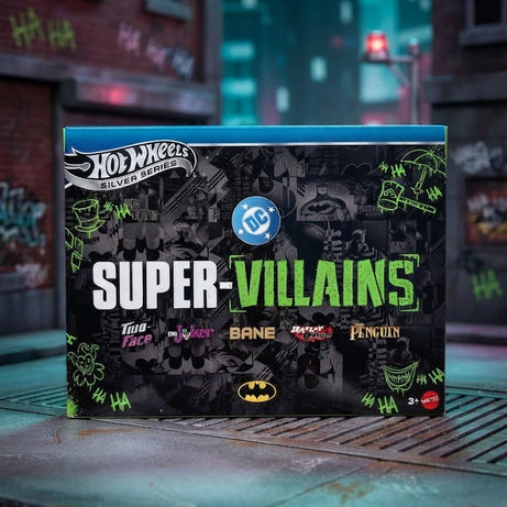 Hot Wheels DC Super-Villains Silver Series 5-Car Gift Pack with Display-Ready Packaging