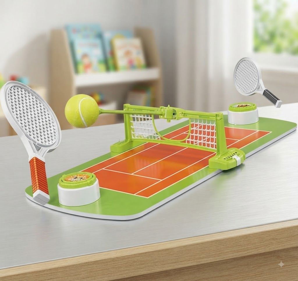 2-player interactive tabletop tennis game designed for kids and family fun