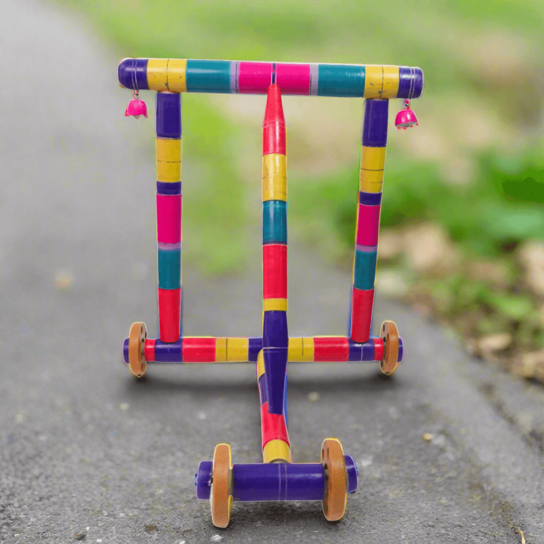 Traditional Wooden Nadavandi Walker for Toddlers Multicolor - Kids Bestie