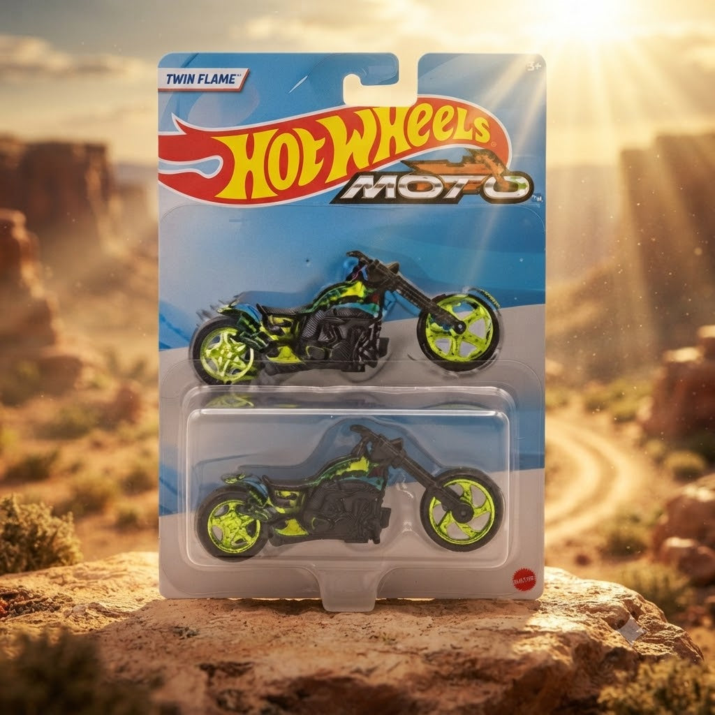 Hot Wheels Moto Twin Flame Die-Cast Collectible Motorcycle