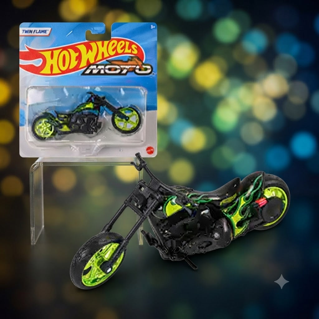 Hot Wheels Moto Twin Flame Die-Cast Collectible Motorcycle