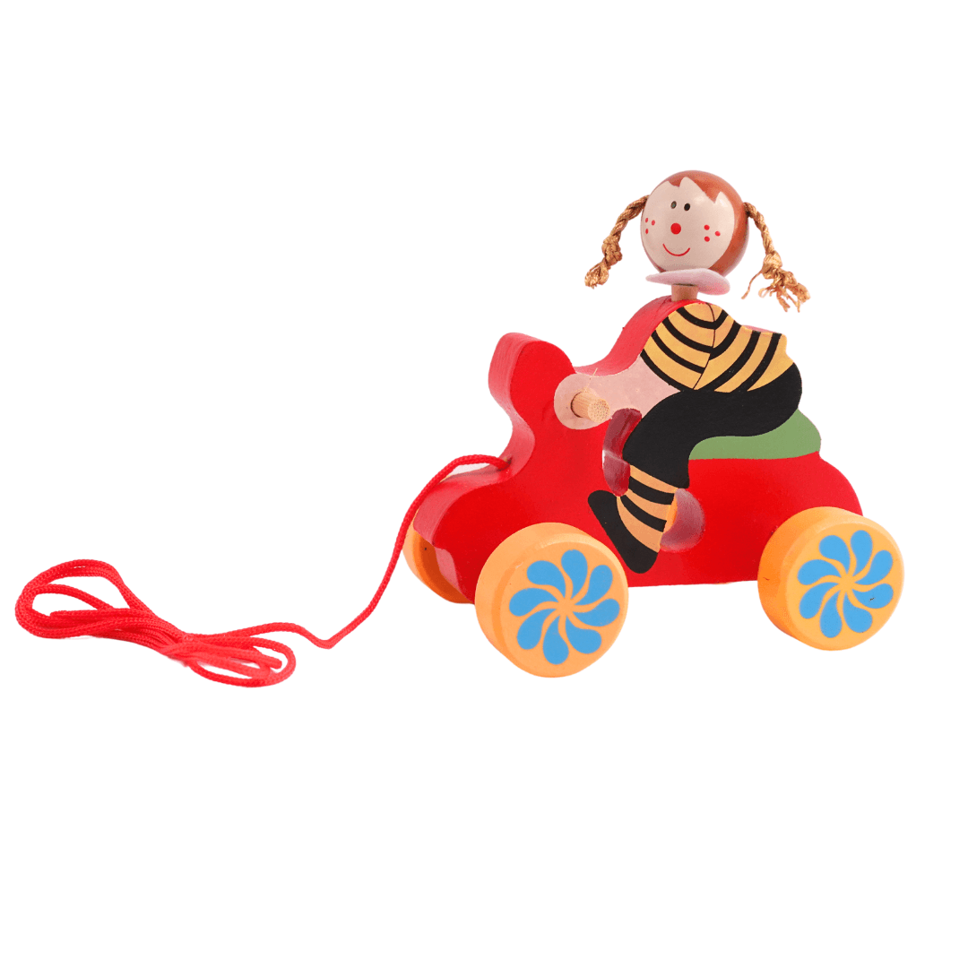 Walk-A-Long Joker Men/Women Pull Along Toy for 12 Months -1 Piece(Random design will be send) - Kids Bestie