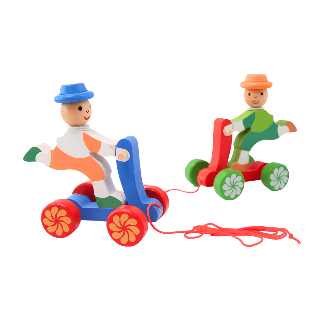 Walk-A-Long Joker Men/Women Pull Along Toy for 12 Months -1 Piece(Random design will be send) - Kids Bestie