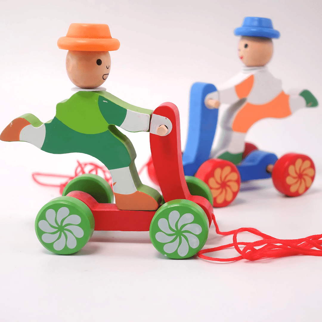 Walk-A-Long Joker Men/Women Pull Along Toy for 12 Months -1 Piece(Random design will be send) - Kids Bestie