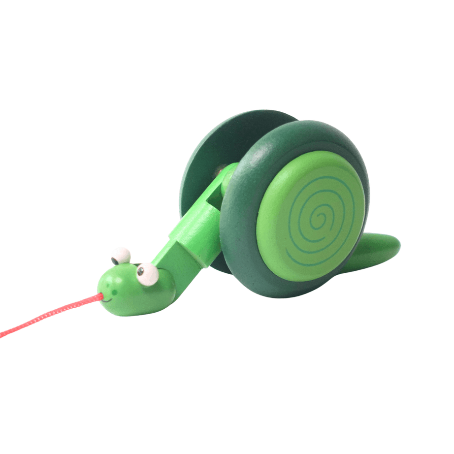 Walk-A-Long Wooden Pull Along Toy Snail-1 (Random Colour will be send) - Kids Bestie