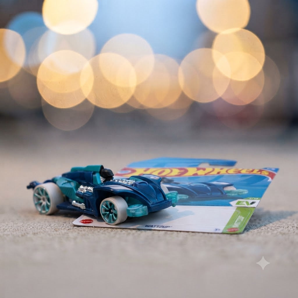1+1 Hot Wheels Combo  Screen Time & EV Collection - K.I.T.T. Concept & Wattzup 2-Pack