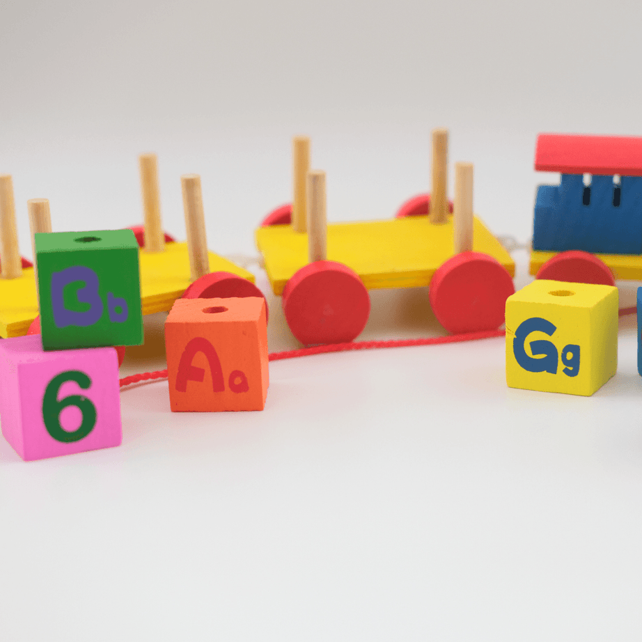 Whirlwind Three Carriage Train Wooden Toy Alphabet & Number - Kids Bestie