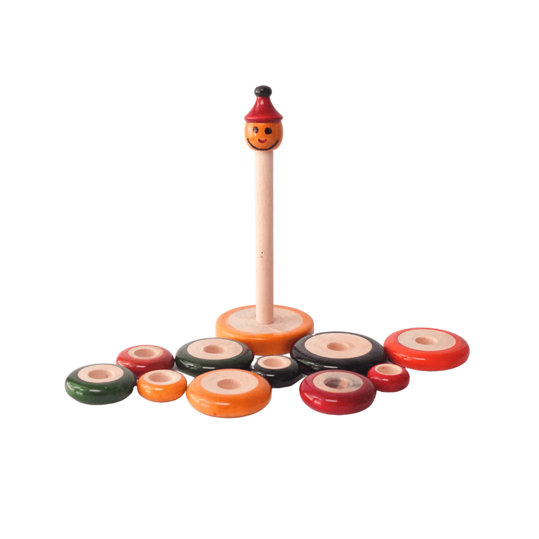 Wooden 10 Piece Ring Set for Kids - Kids Bestie