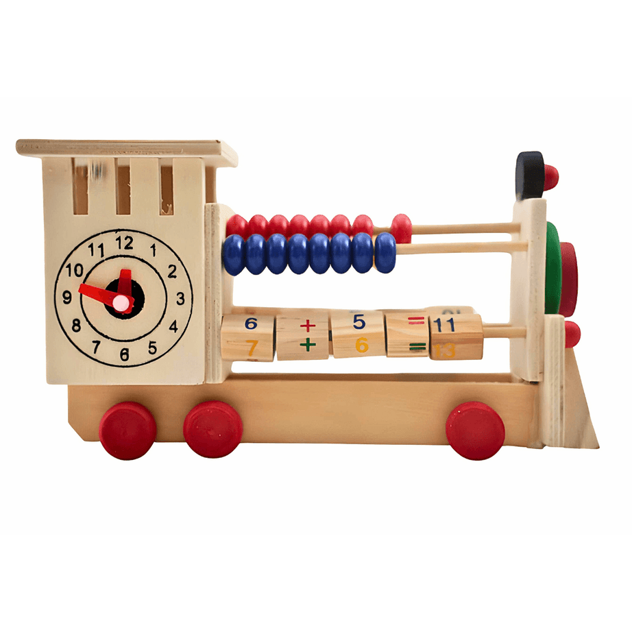 Wooden 4 in one Kids Learning Educational Engine - Kids Bestie