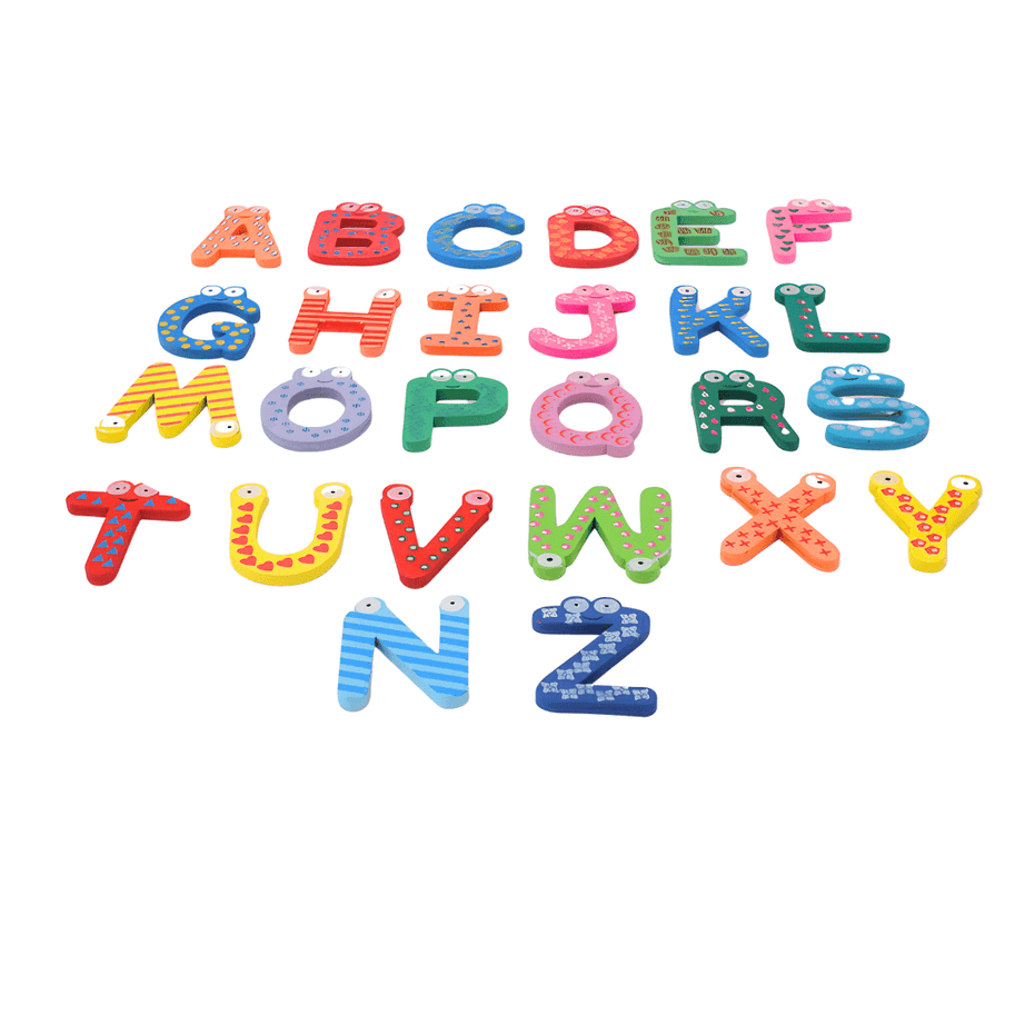 Wooden A Z Alphabet Letters Fridge Magnets Kids Bestie