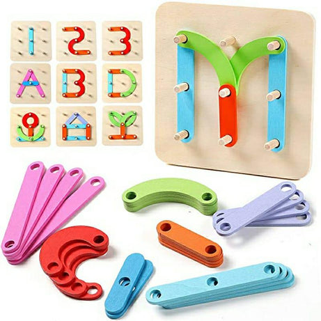 Wooden Alphabet Numbers construction Hundred Change Collage - Kids Bestie