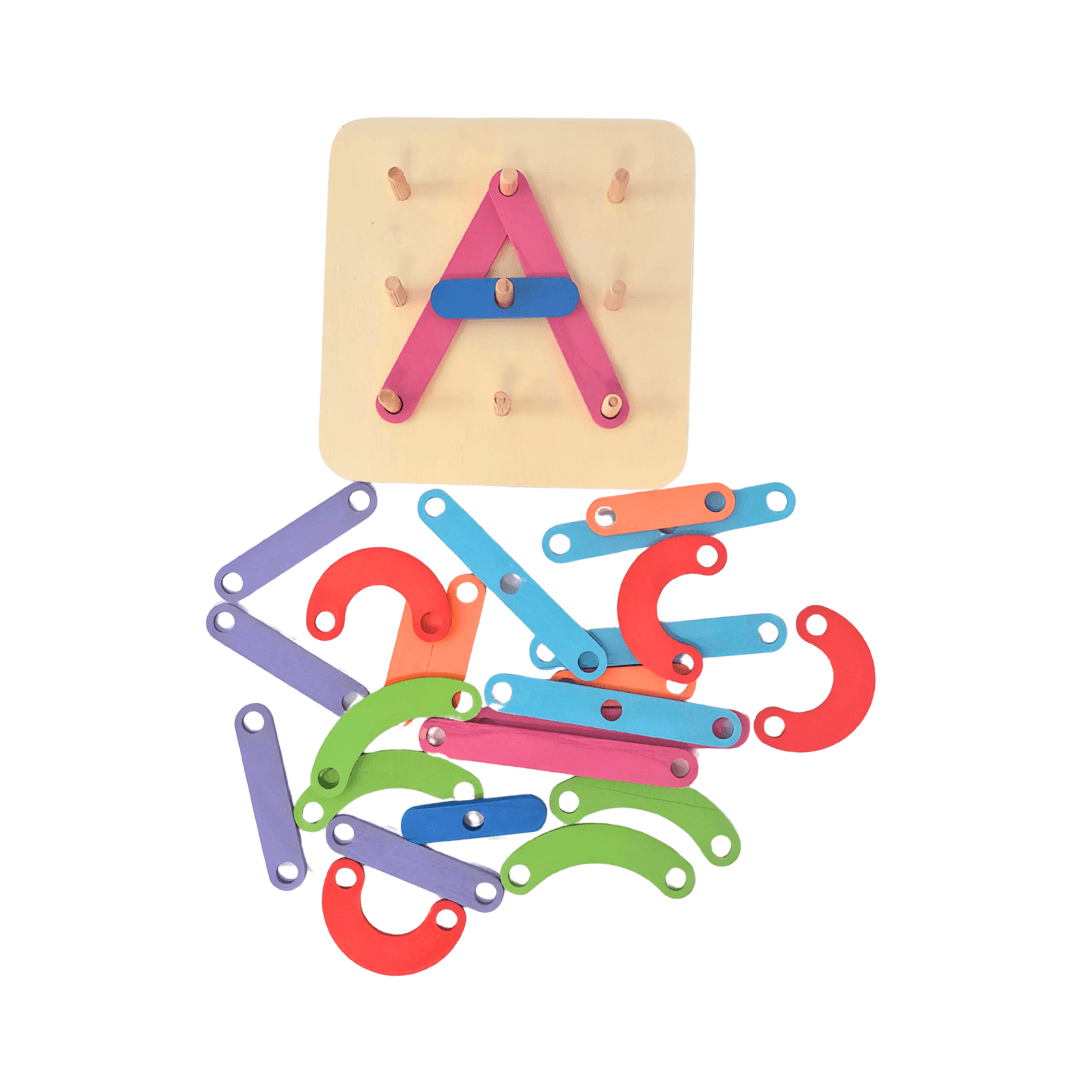 Wooden Alphabet Numbers construction Hundred Change Collage - Kids Bestie