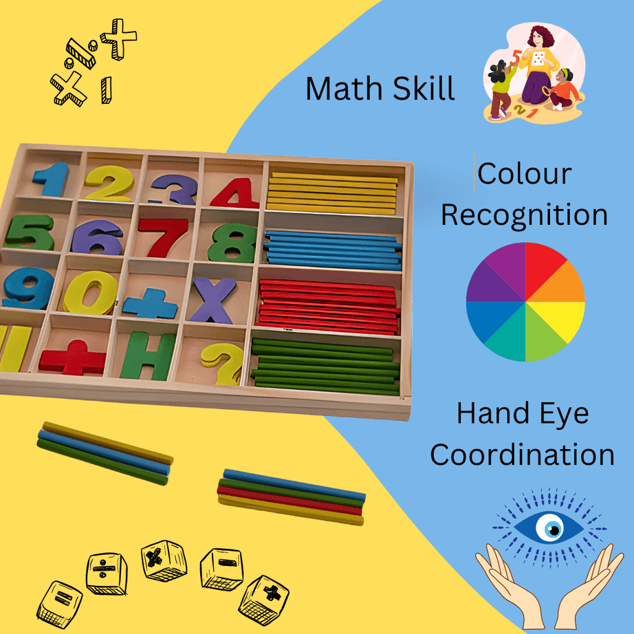 Wooden Computation Study Box for Calculation - Kids Bestie