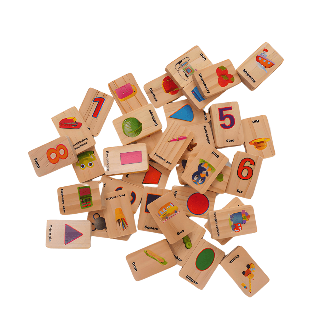 Wooden Dominoes Puzzle Learning Toy - Kids Bestie