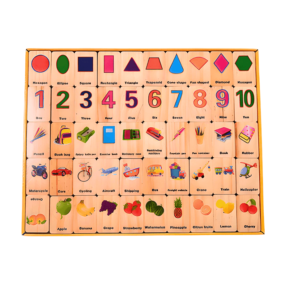 Wooden Dominoes Puzzle Learning Toy - Kids Bestie