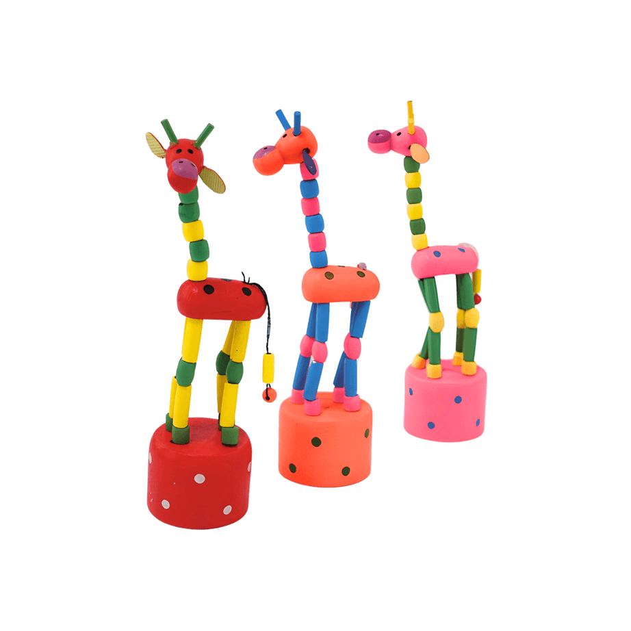 Wooden Handcrafted Dancing Giraffe Toy for Kids Spring Giraffe Toy - Kids Bestie