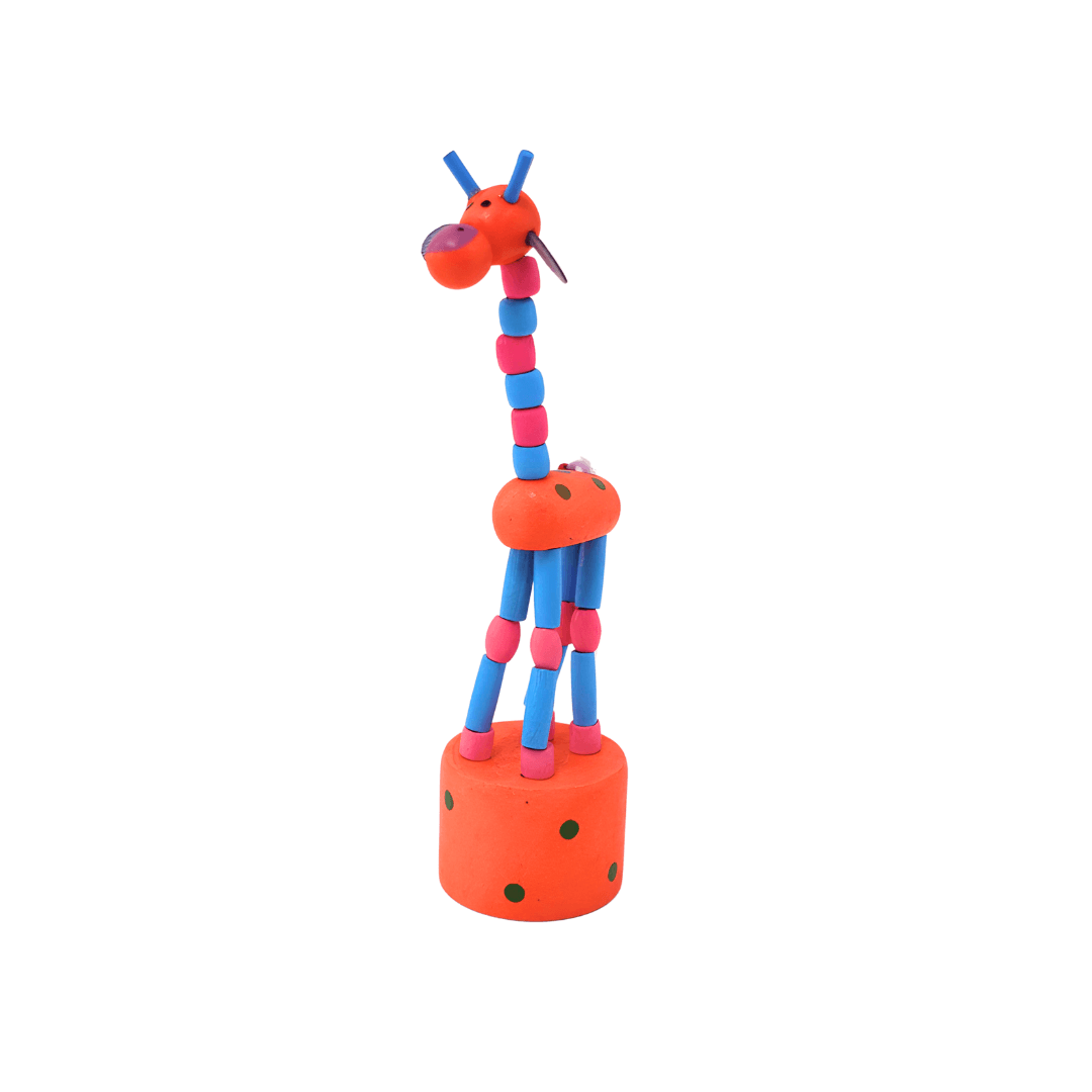 Wooden Handcrafted Dancing Giraffe Toy for Kids Spring Giraffe Toy - Kids Bestie