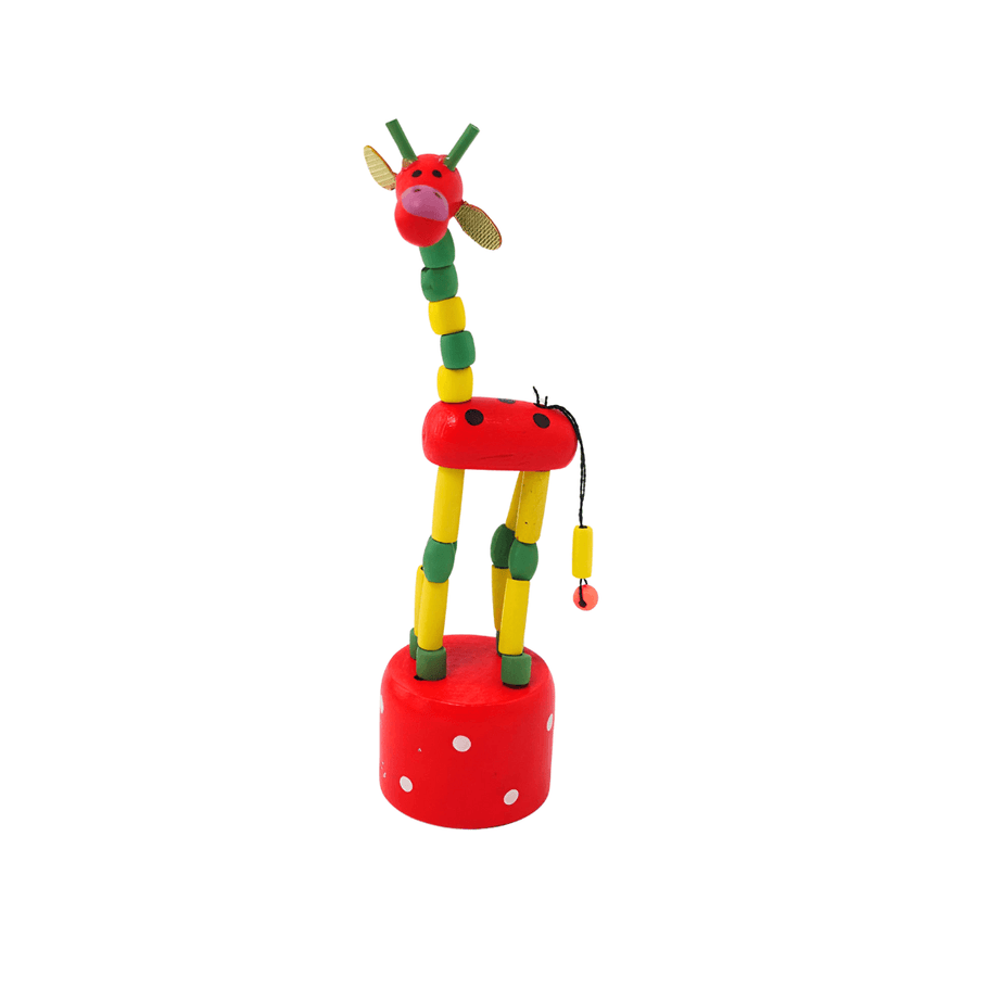 Wooden Handcrafted Dancing Giraffe Toy for Kids Spring Giraffe Toy - Kids Bestie