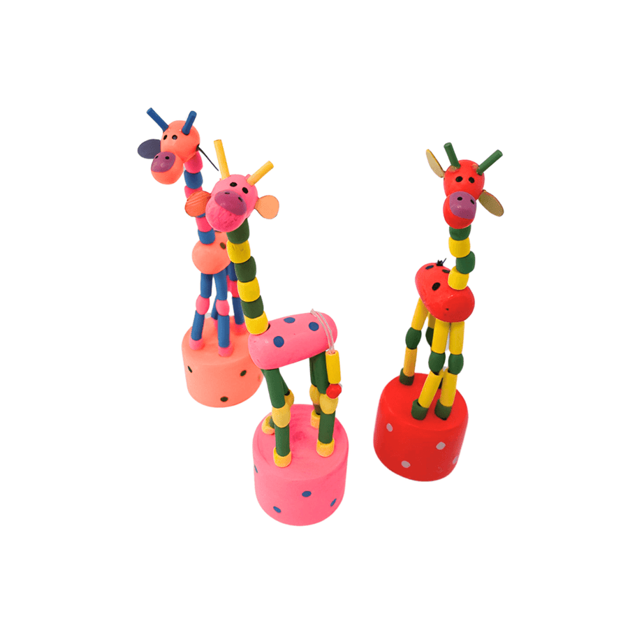 Wooden Handcrafted Dancing Giraffe Toy for Kids Spring Giraffe Toy - Kids Bestie