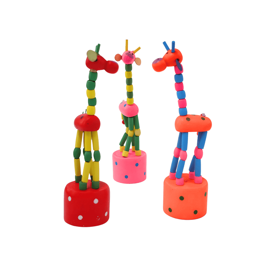 Wooden Handcrafted Dancing Giraffe Toy for Kids Spring Giraffe Toy - Kids Bestie