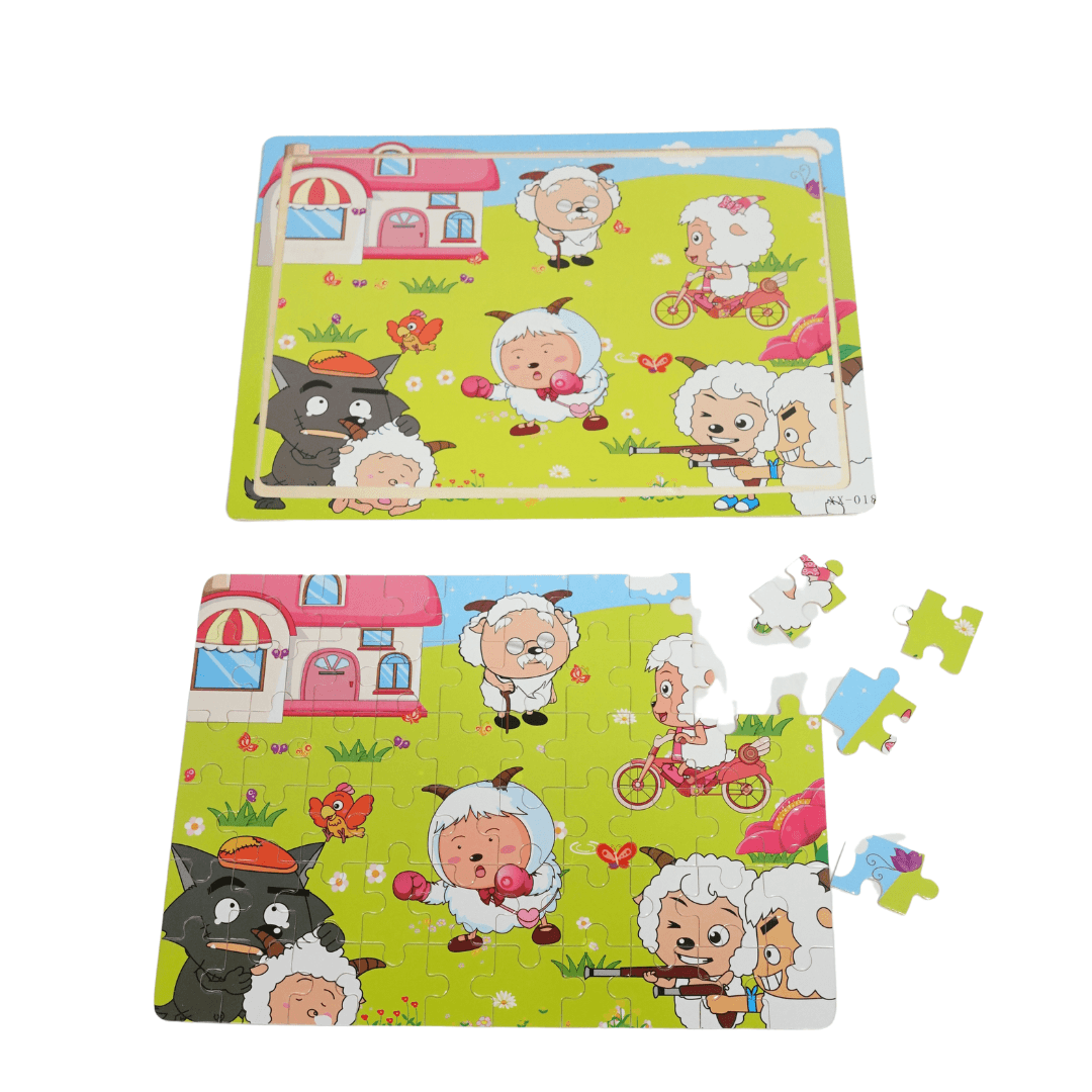 Wooden Jigsaw Puzzles-1 (Random Design will be send) - Kids Bestie