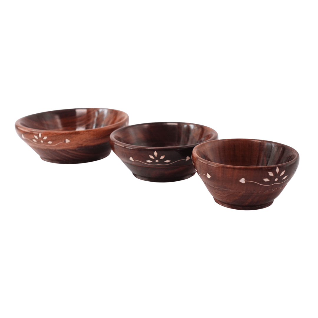 Wooden Kitchen Serving Bowl set (Pack of 3) - Kids Bestie