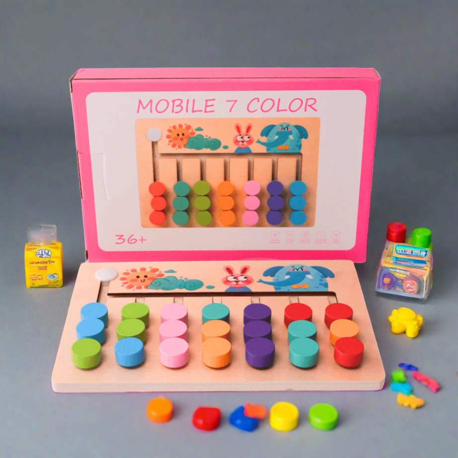 Wooden Mobile 7 Colour match Toy for kids Age 3+ - Kids Bestie