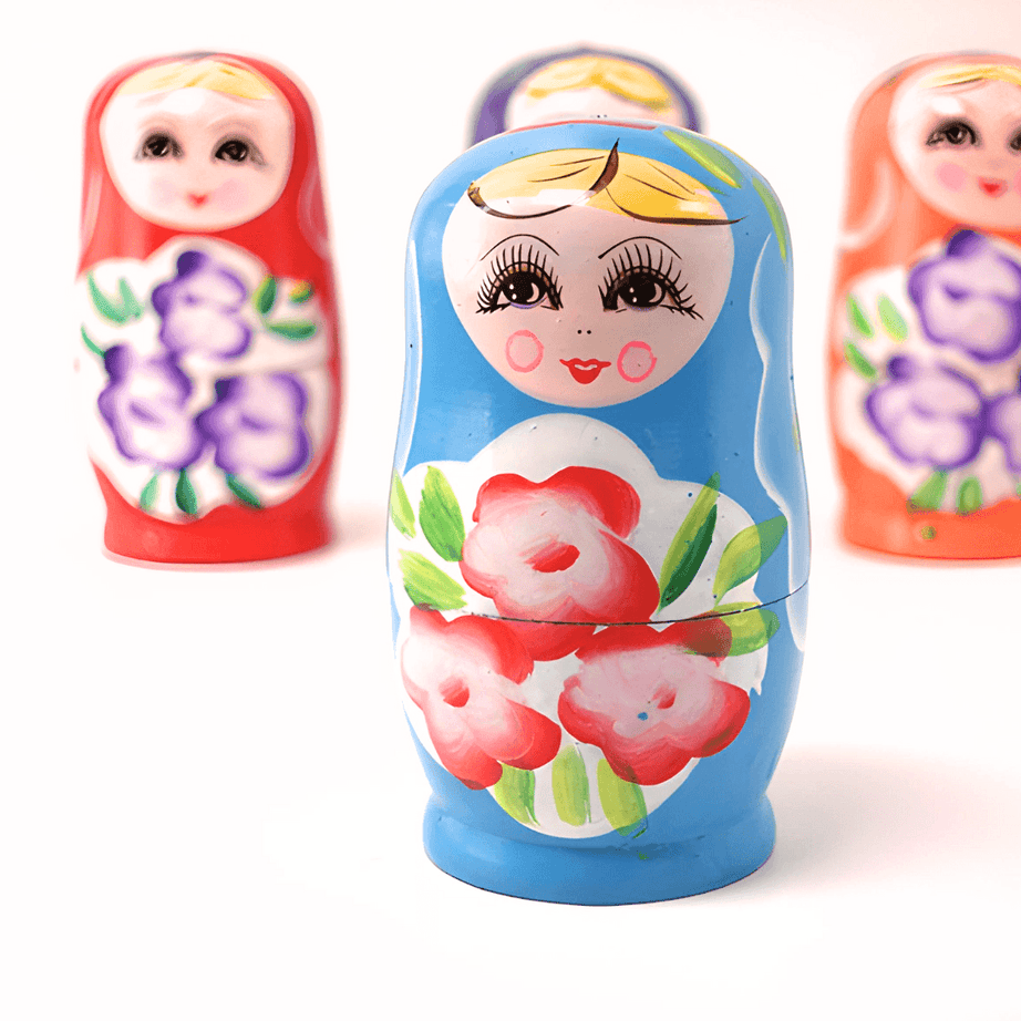 Wooden Nesting Doll, Hand Painted Russian Stacking Dolls-1 Piece(Random colour will be sent) - Kids Bestie